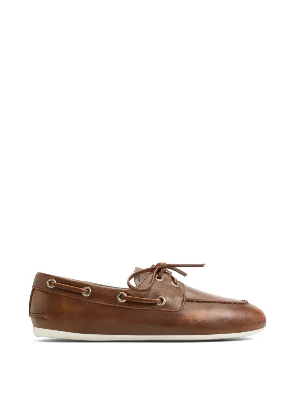 Fortela Leather Boat Shoes in Brown