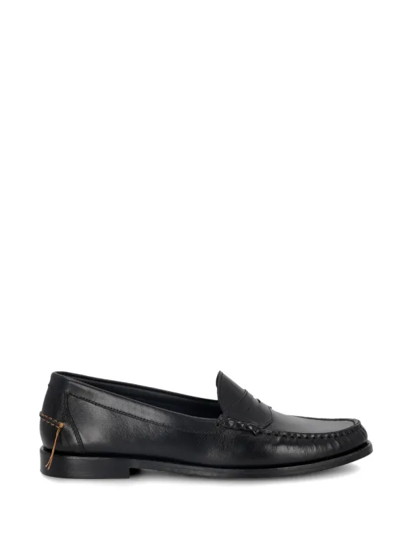 Fortela Valerie Leather Loafers in Black