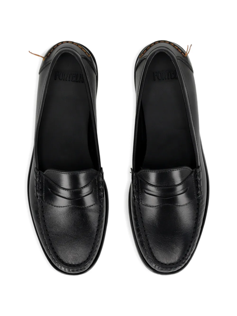 Fortela Valerie leren loafers Zwart