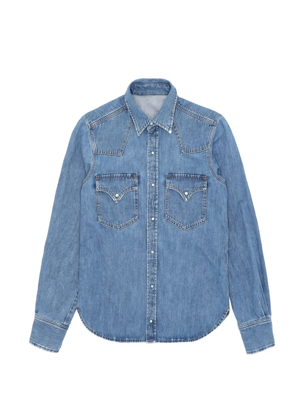 Fortela Wntex flap pocket western shirt - Blu