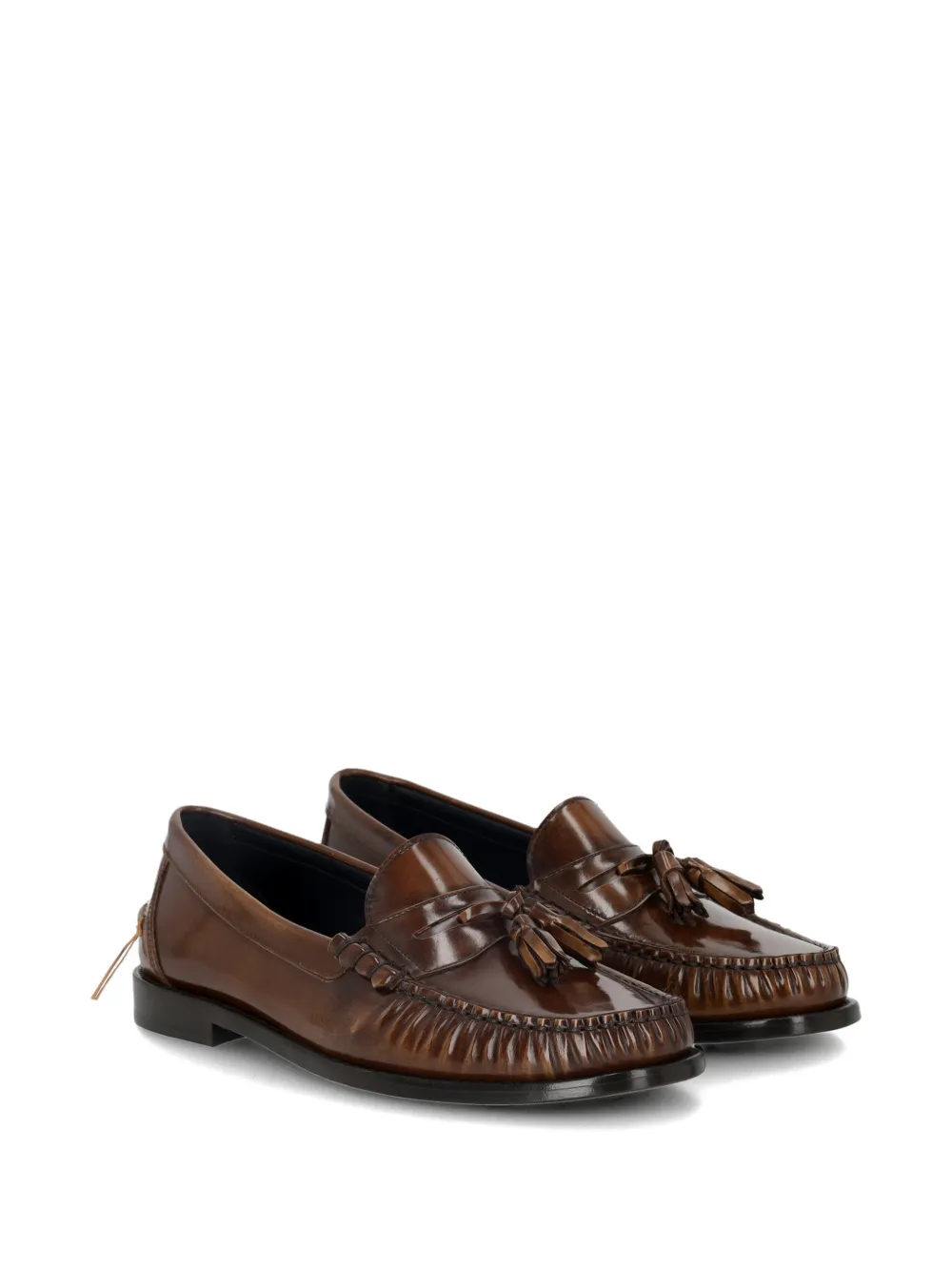 Fortela Sophie leren loafers met kwastje Bruin