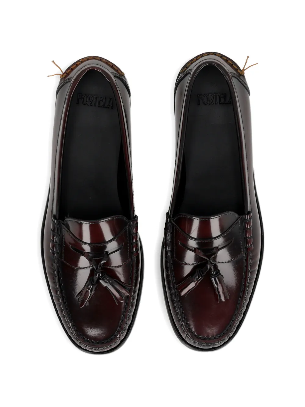 Fortela Sophie leren loafers met kwastje Bruin