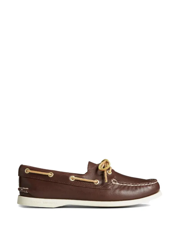 Fortela Lace-up Leather Boat Shoes in Brown