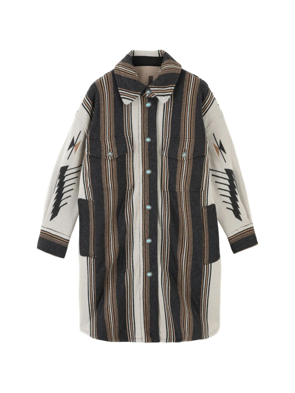 Fortela Leslie oversized pattern coat - Toni neutri