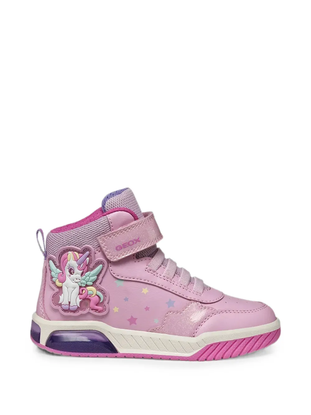 Geox Kids Inek sneakers met sterprint en eenhoornpatch Roze