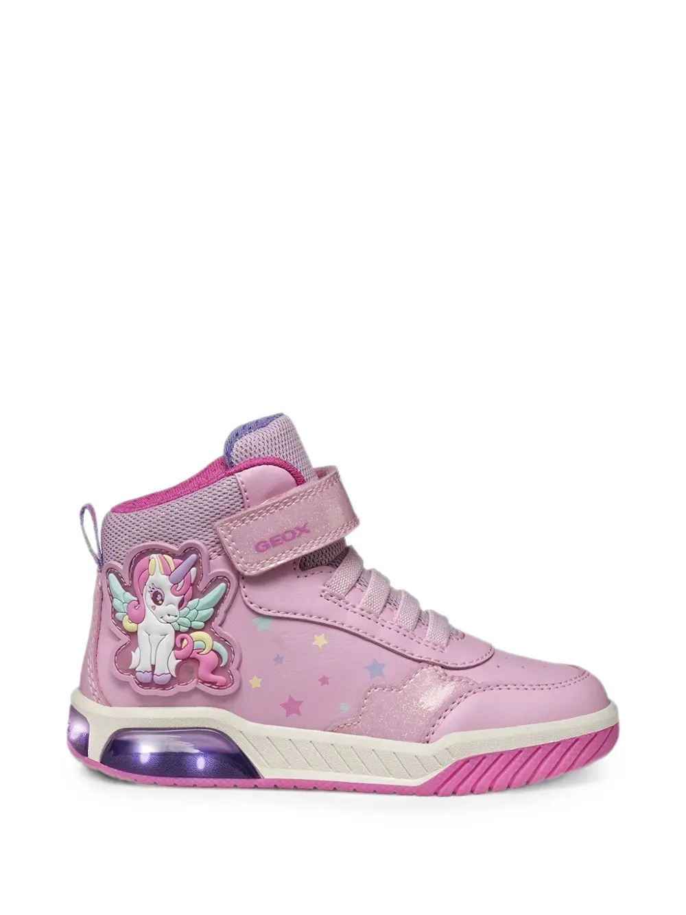 Geox Kids Inek sneakers met sterprint en eenhoornpatch Roze