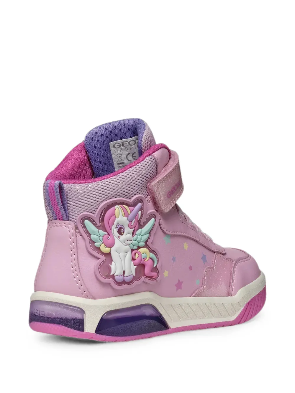 Geox Kids Inek sneakers met sterprint en eenhoornpatch Roze