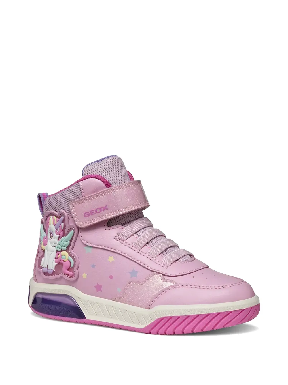 Geox Kids Inek sneakers met sterprint en eenhoornpatch Roze