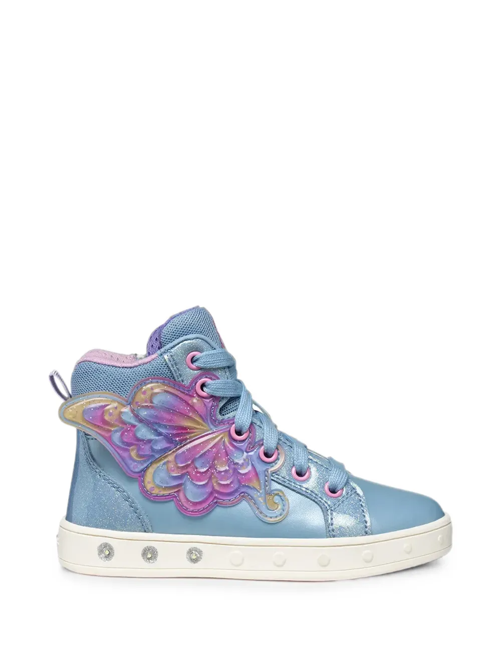 Geox Kids Skylin butterfly-patch glitter sneakers Blauw