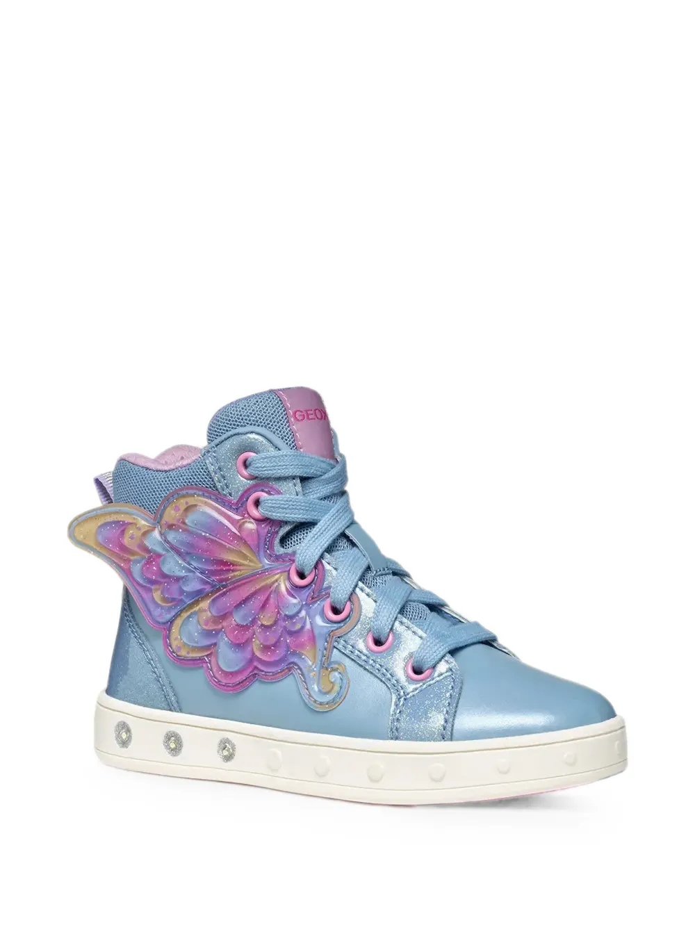 Geox Kids Skylin butterfly-patch glitter sneakers Blauw