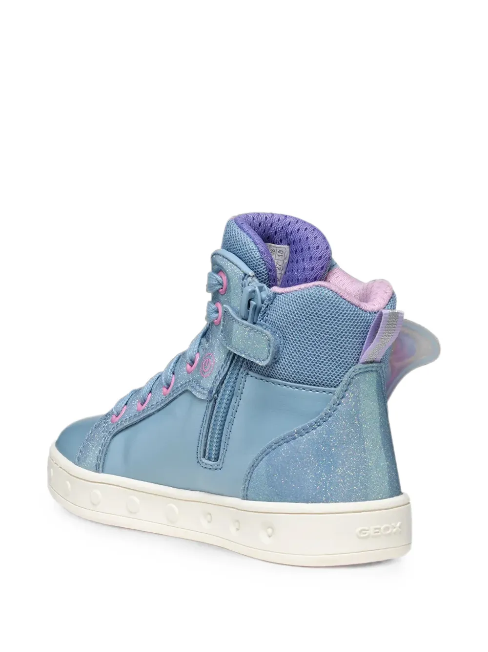 Geox Kids Skylin butterfly-patch glitter sneakers Blauw