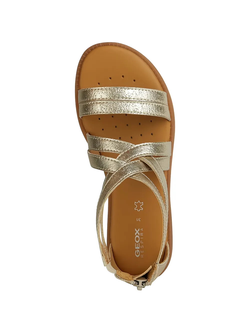 Geox Kids Karly sandalen met bandjes en rits Goud