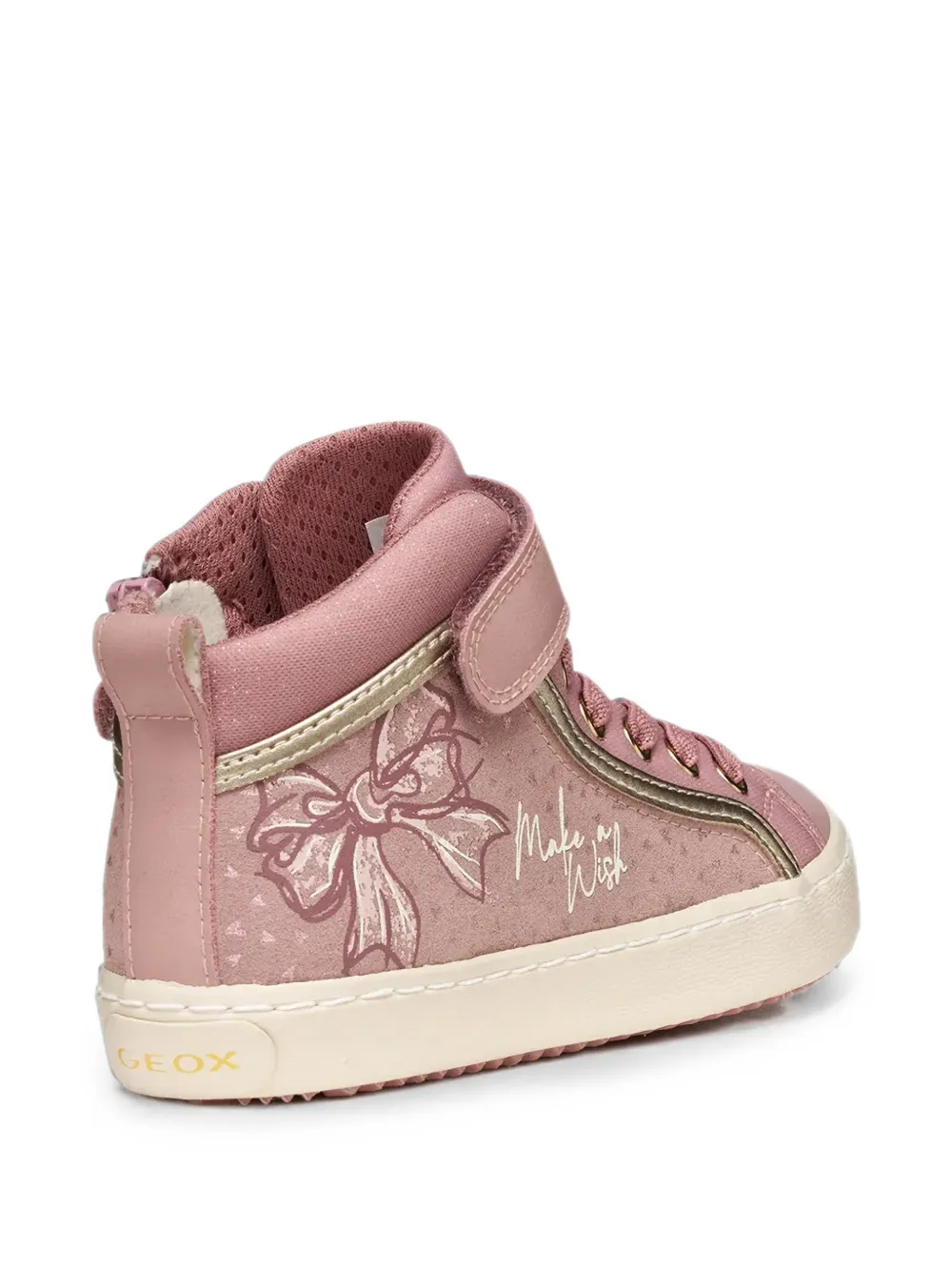 Geox Kids bow high-top sneakers Roze
