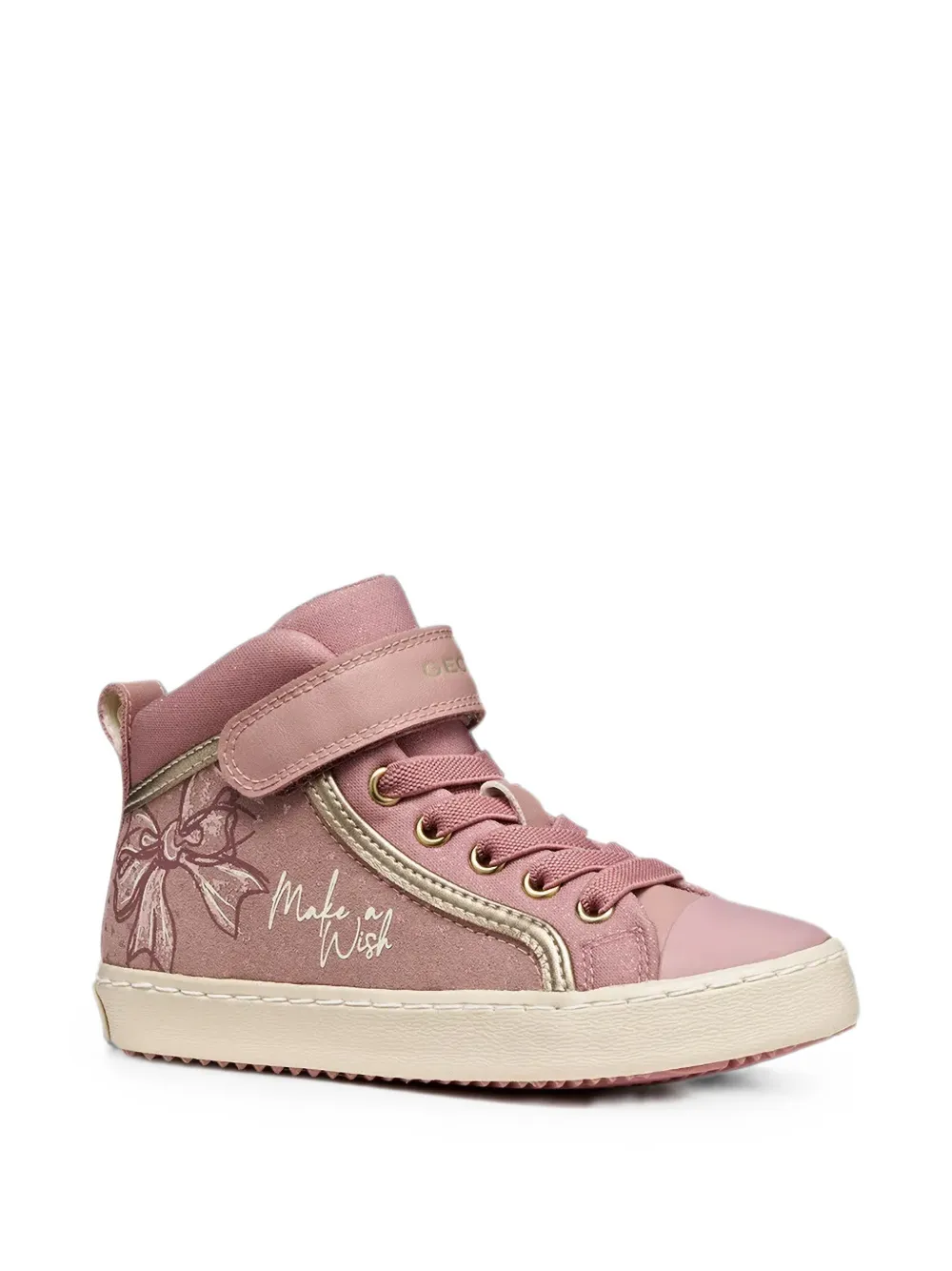 Geox Kids bow high-top sneakers Roze
