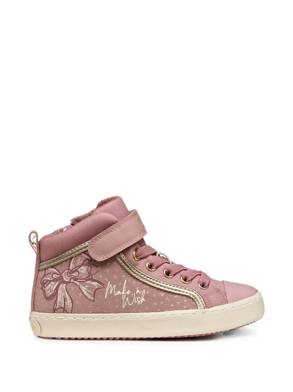 Geox Kids bow high-top sneakers Roze