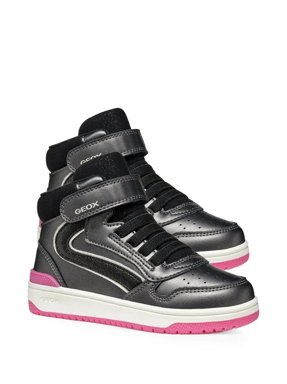 Geox Kids touch-strap sneakers Grijs
