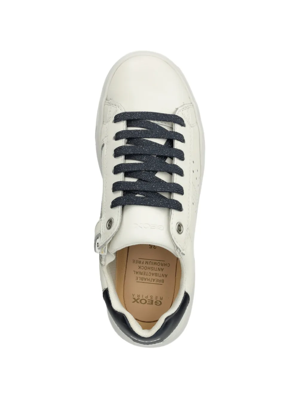 Geox Kids Nettuno sneakers met rits en geperforeerde details Wit