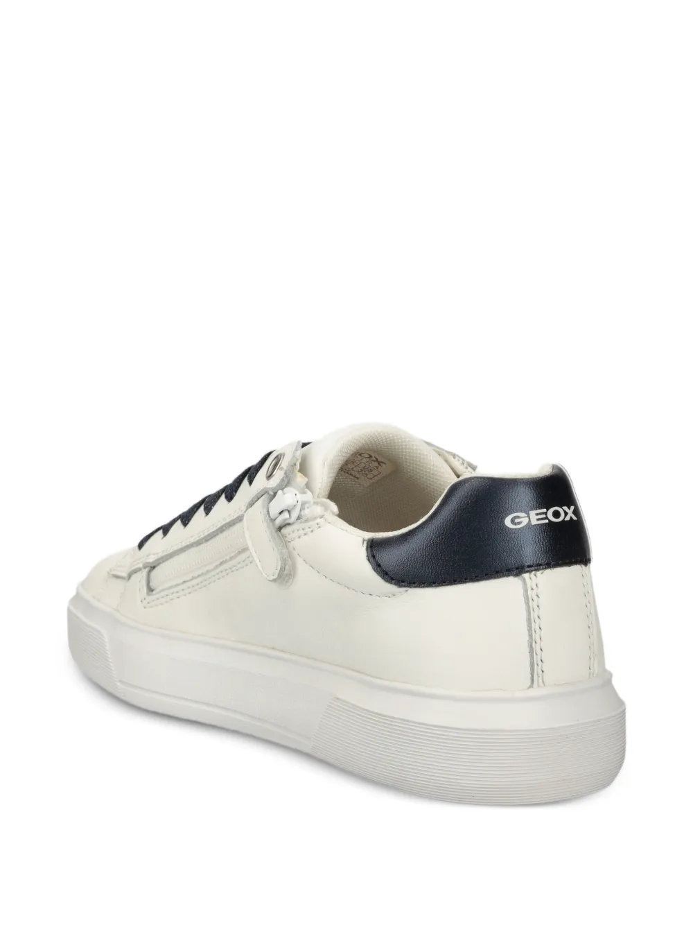 Geox Kids Nettuno sneakers met rits en geperforeerde details Wit