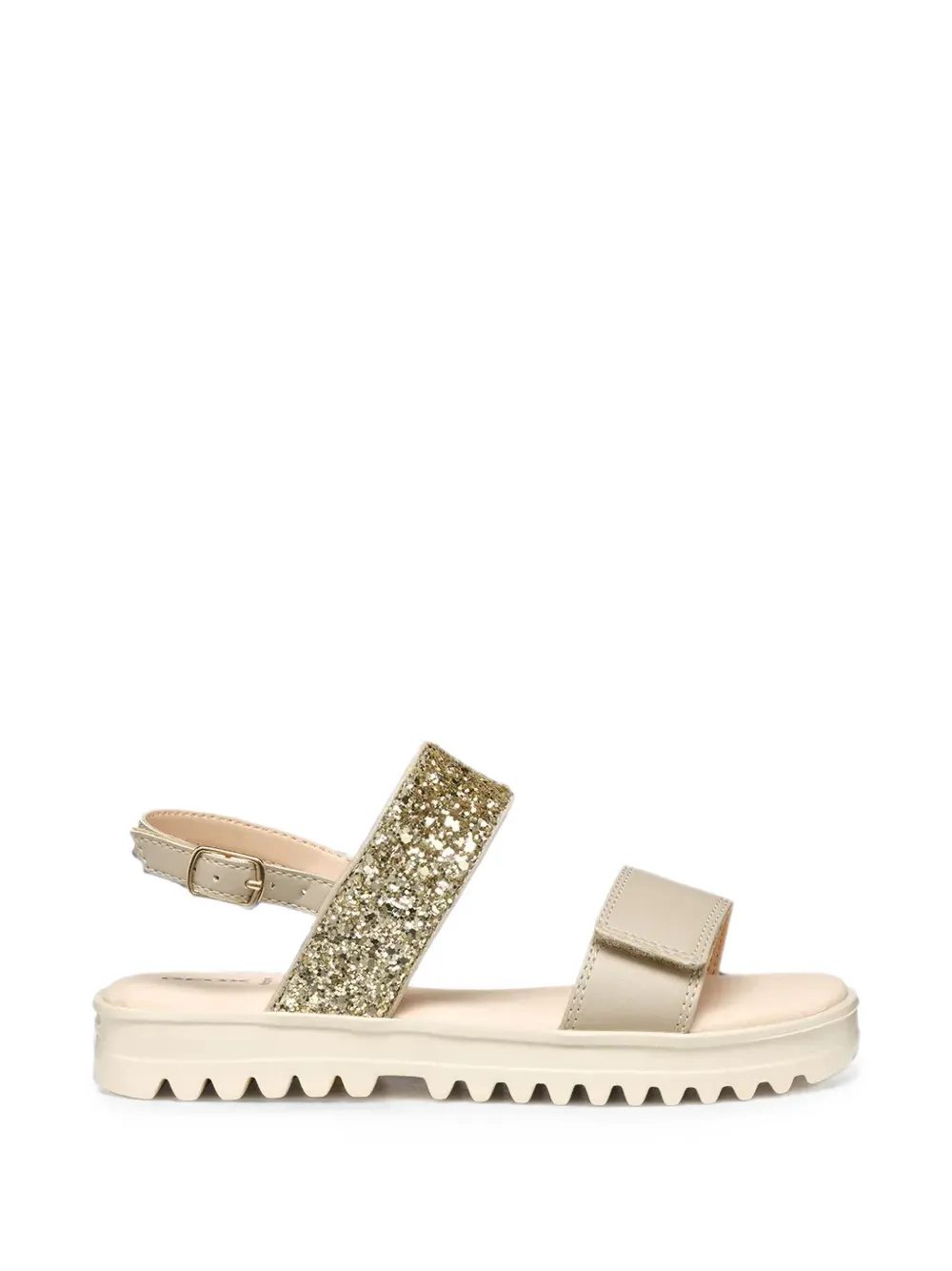 Geox Kids Coralie glitter platform sandals Beige