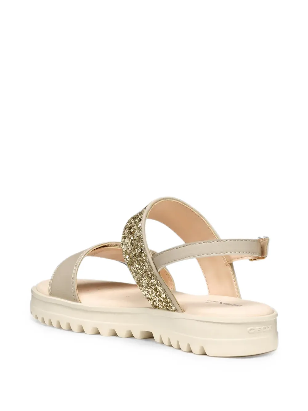 Geox Kids Coralie glitter platform sandals Beige