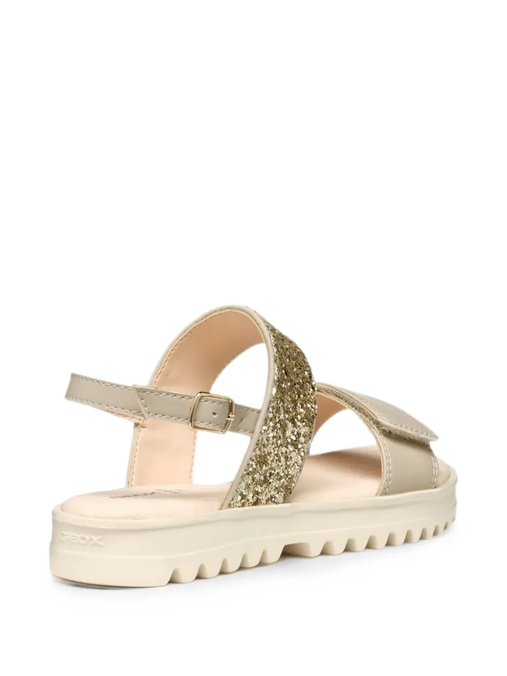 Geox Kids Coralie glitter platform sandals Beige