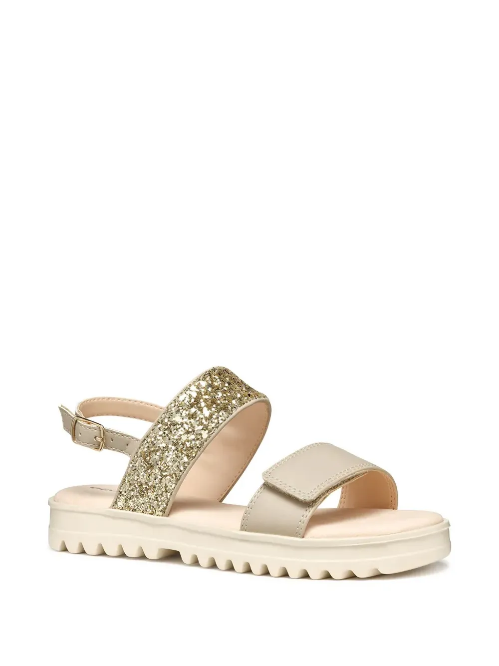 Geox Kids Coralie glitter platform sandals Beige