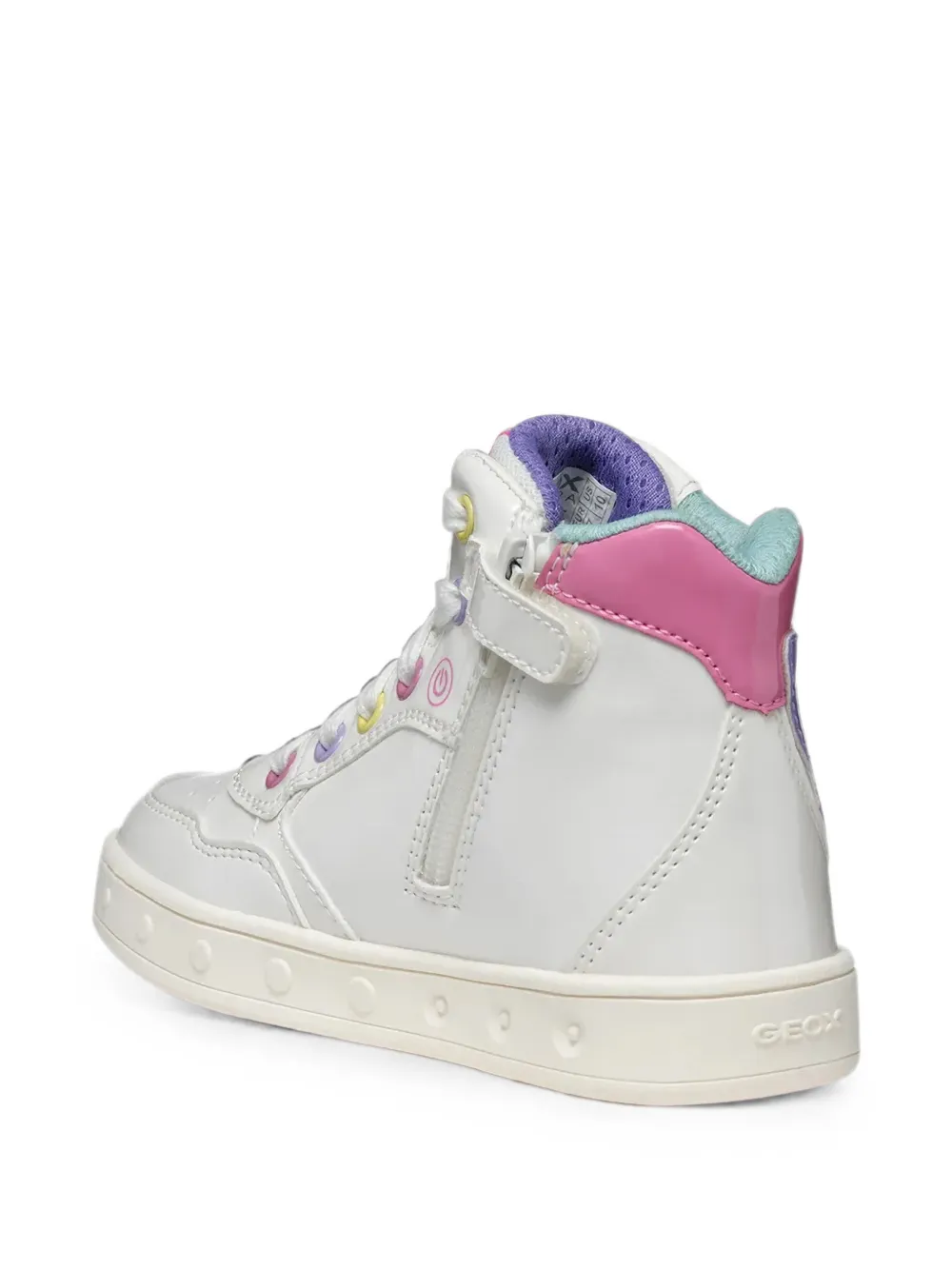 Geox Kids Skylin unicorn-patch high-top sneakers Wit