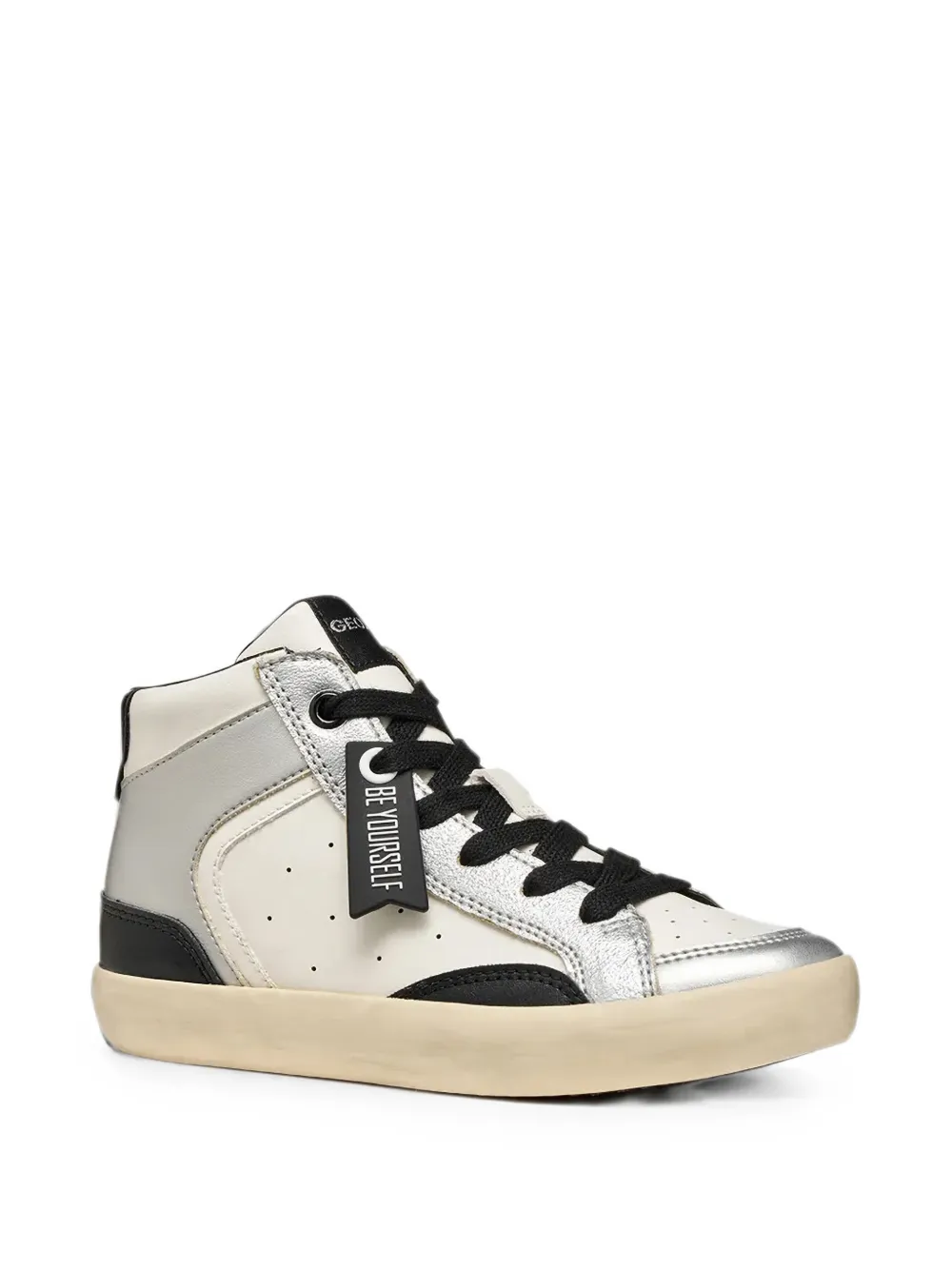 Geox Kids Gisli panelled high-top sneakers Wit