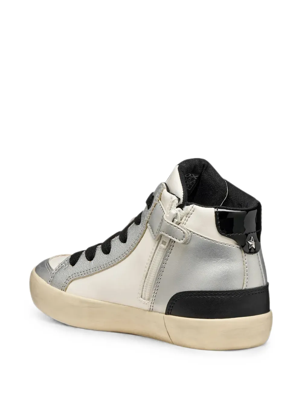 Geox Kids Gisli panelled high-top sneakers Wit