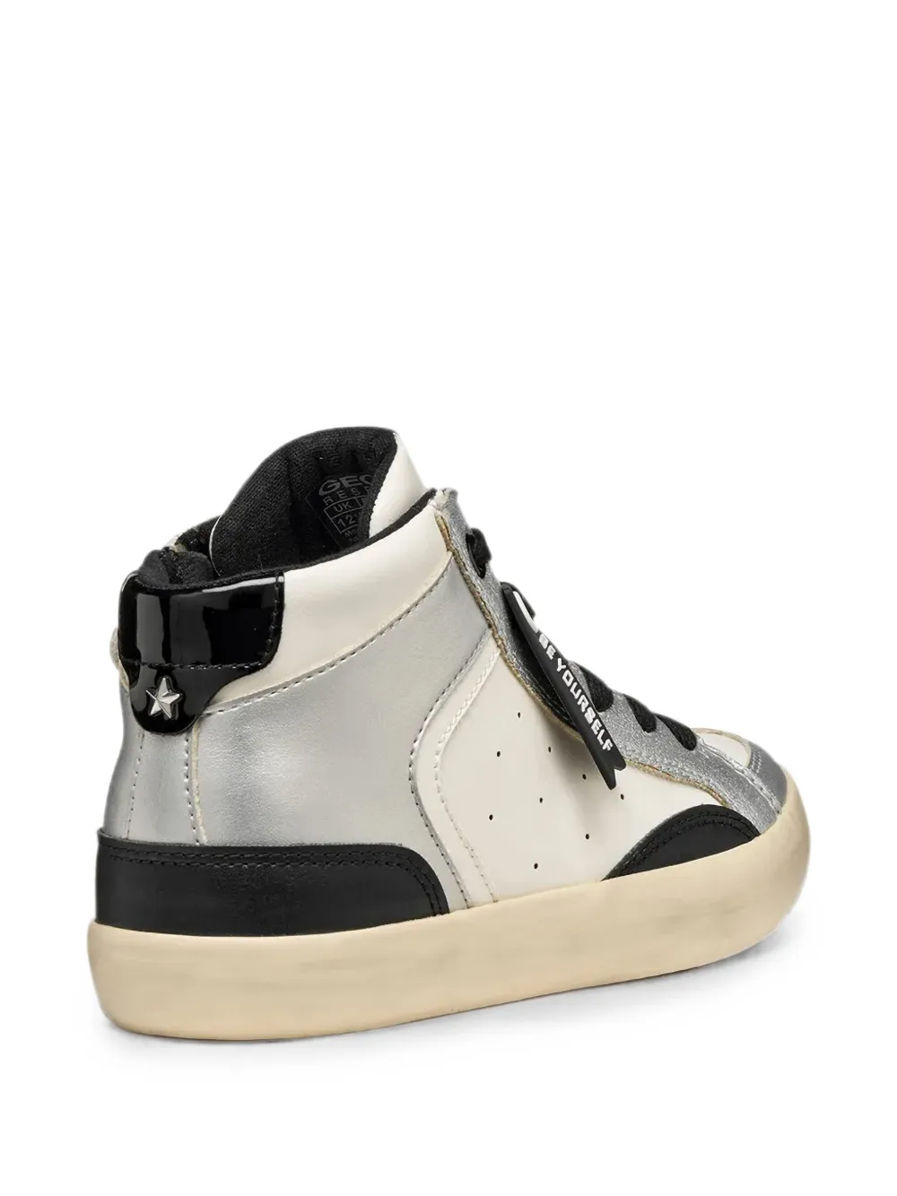 Geox Kids Gisli panelled high-top sneakers Wit