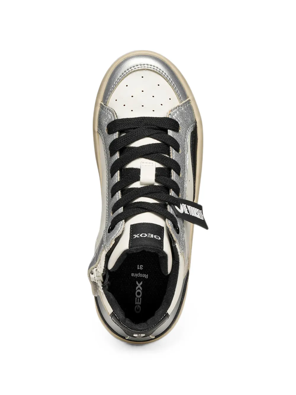 Geox Kids Gisli panelled high-top sneakers Wit