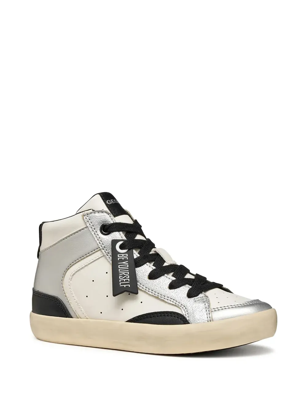 Geox Kids Gisli panelled high-top sneakers Wit