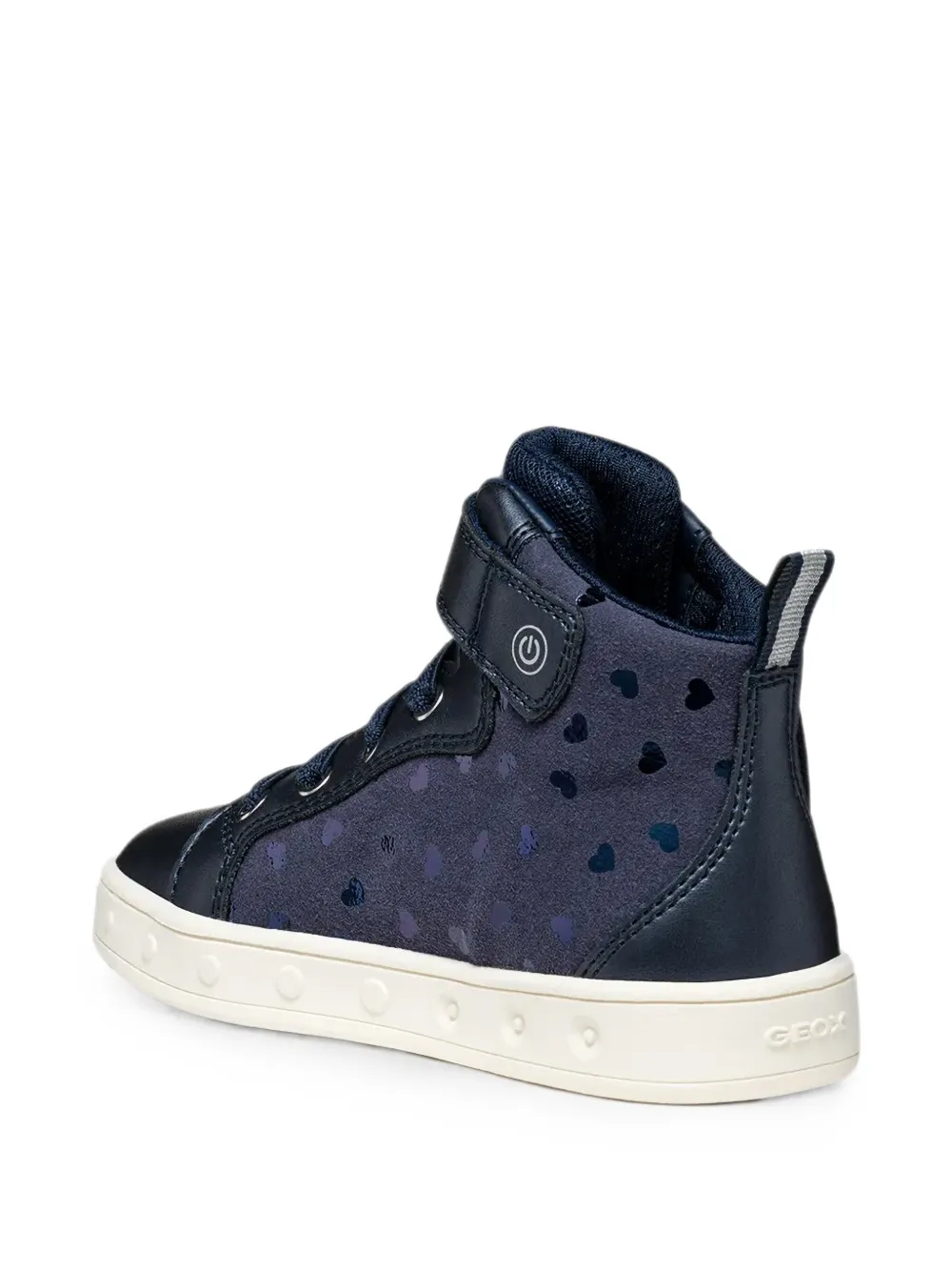 Geox Kids Skylin heart-motif high-top sneakers Blauw
