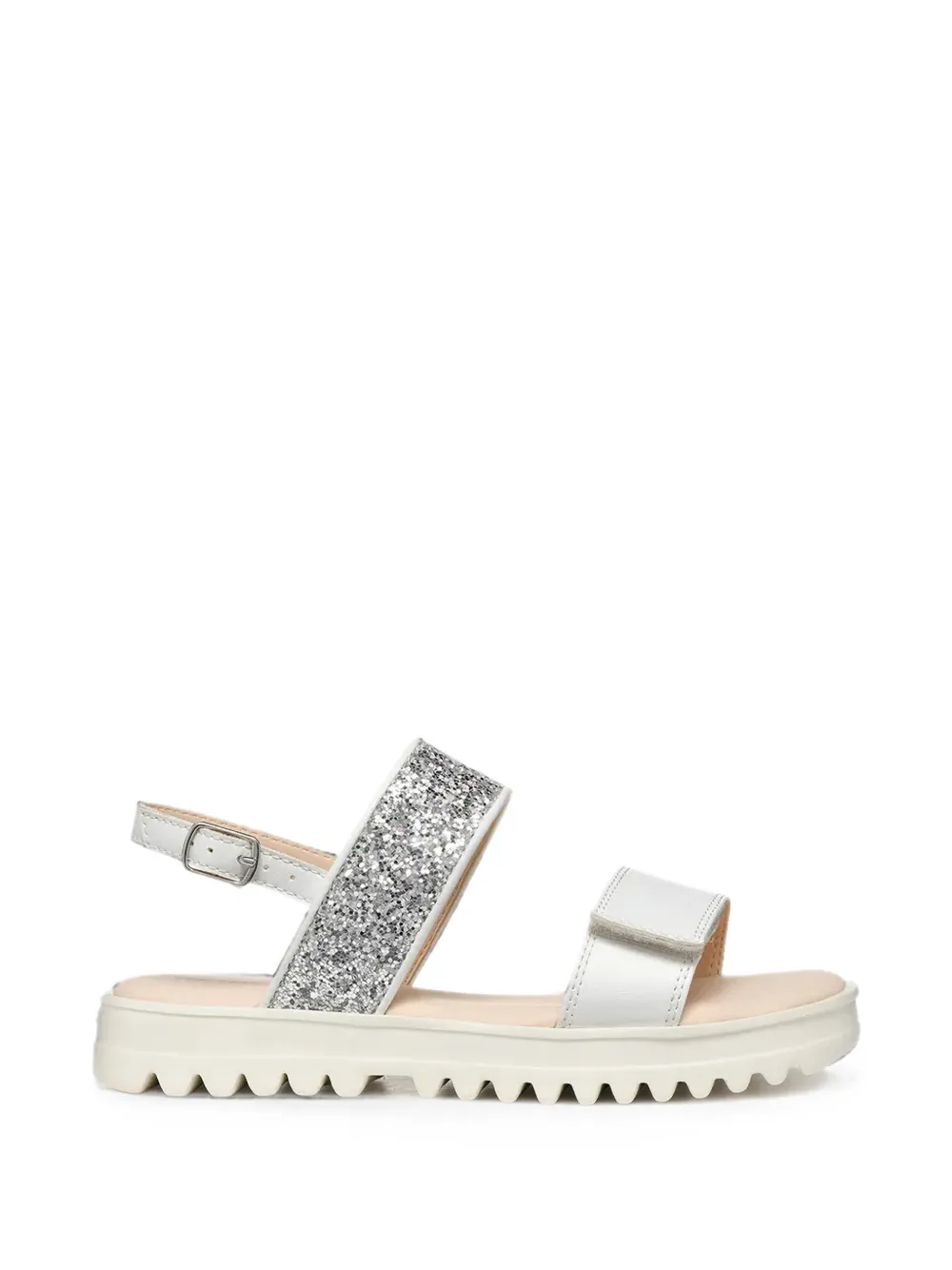 Geox Kids Coralie glitter-detail touch-strap sandals Zilver