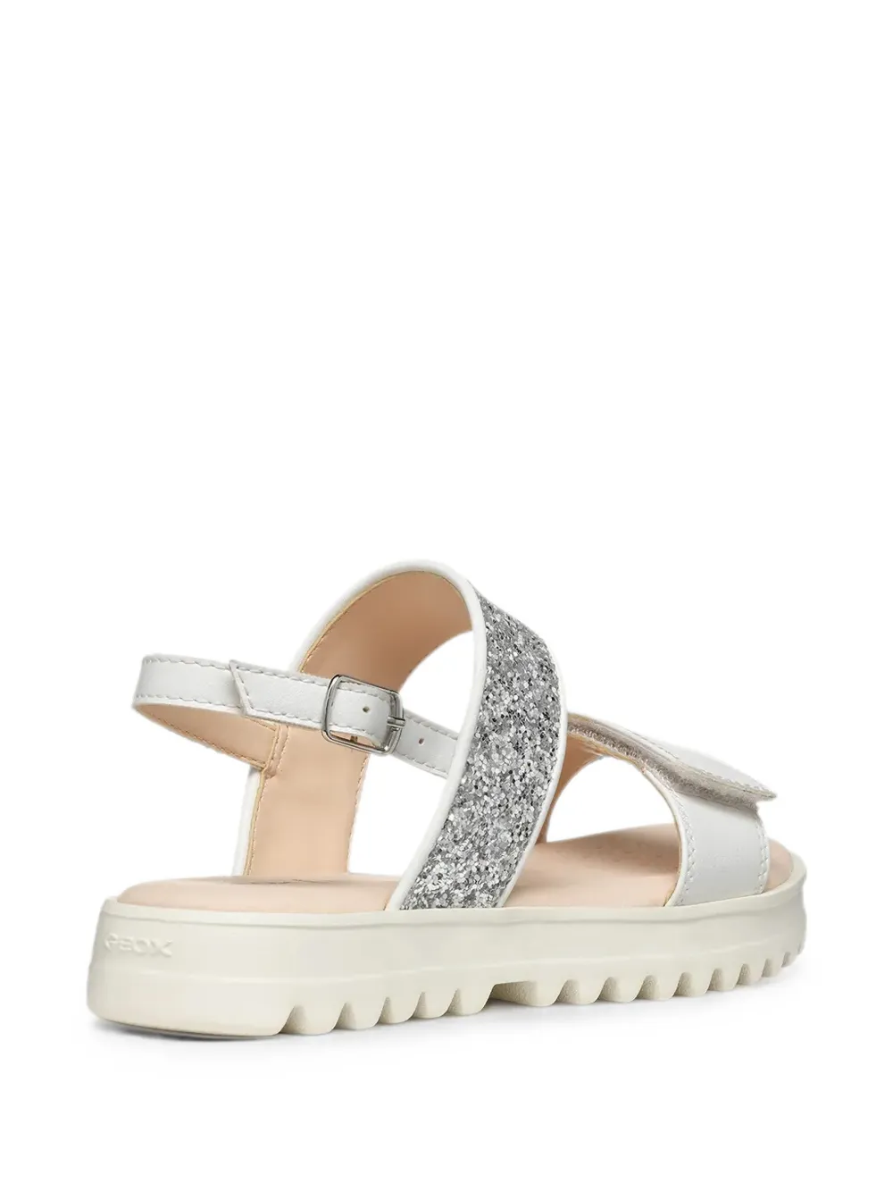 Geox Kids Coralie glitter-detail touch-strap sandals Zilver