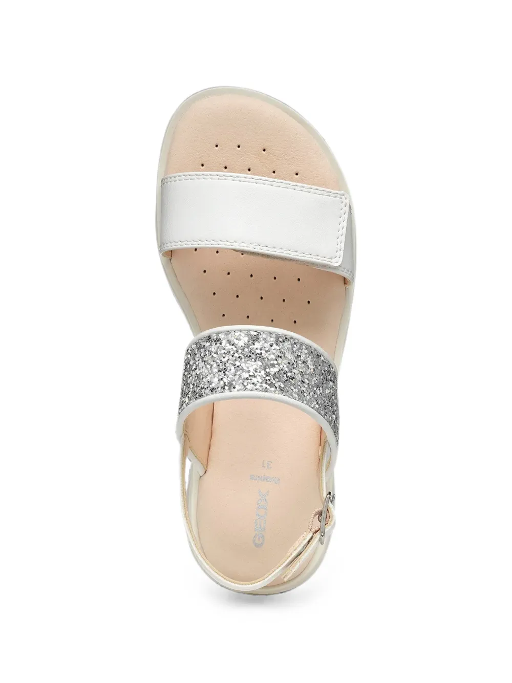 Geox Kids Coralie glitter-detail touch-strap sandals Zilver