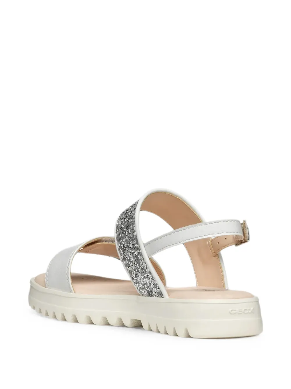 Geox Kids Coralie glitter-detail touch-strap sandals Zilver