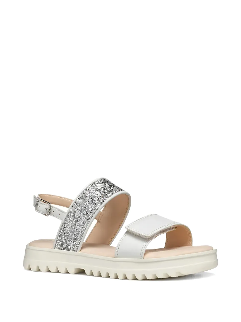 Geox Kids Coralie glitter-detail touch-strap sandals Zilver