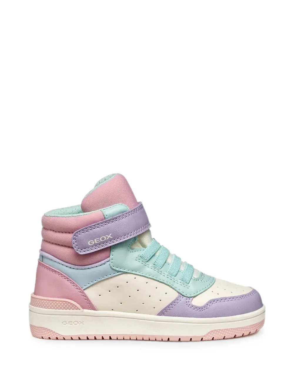 Geox Kids Washiba touch-strap high-top sneakers Beige