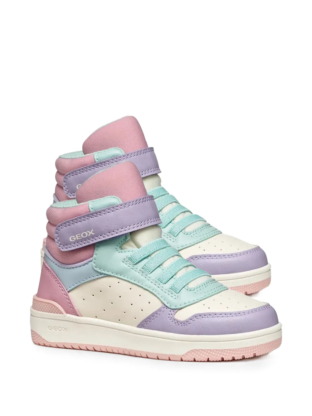 Geox Kids Washiba touch-strap high-top sneakers Beige