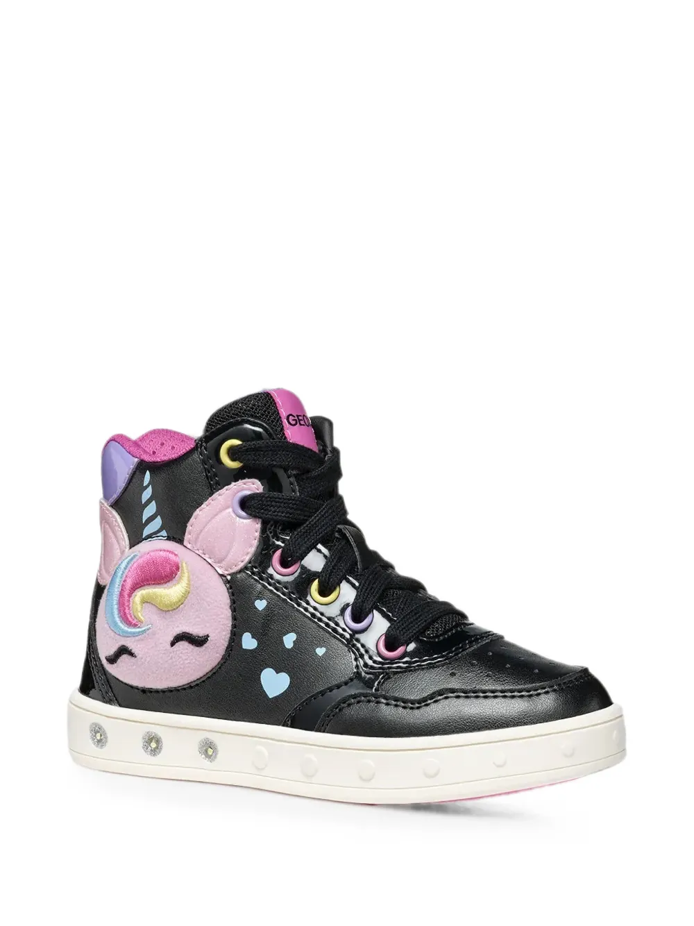 Geox Kids Skylin unicorn-patch sneakers Zwart