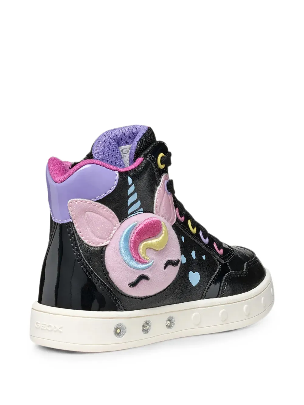 Geox Kids Skylin unicorn-patch sneakers Zwart