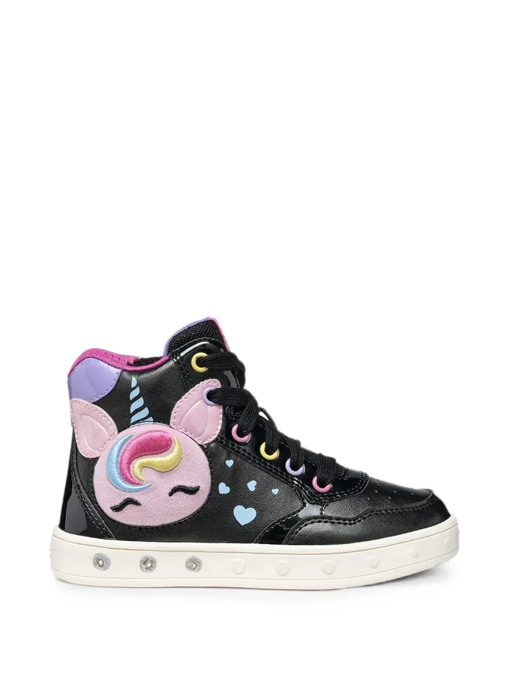 Geox Kids Skylin unicorn-patch sneakers Zwart
