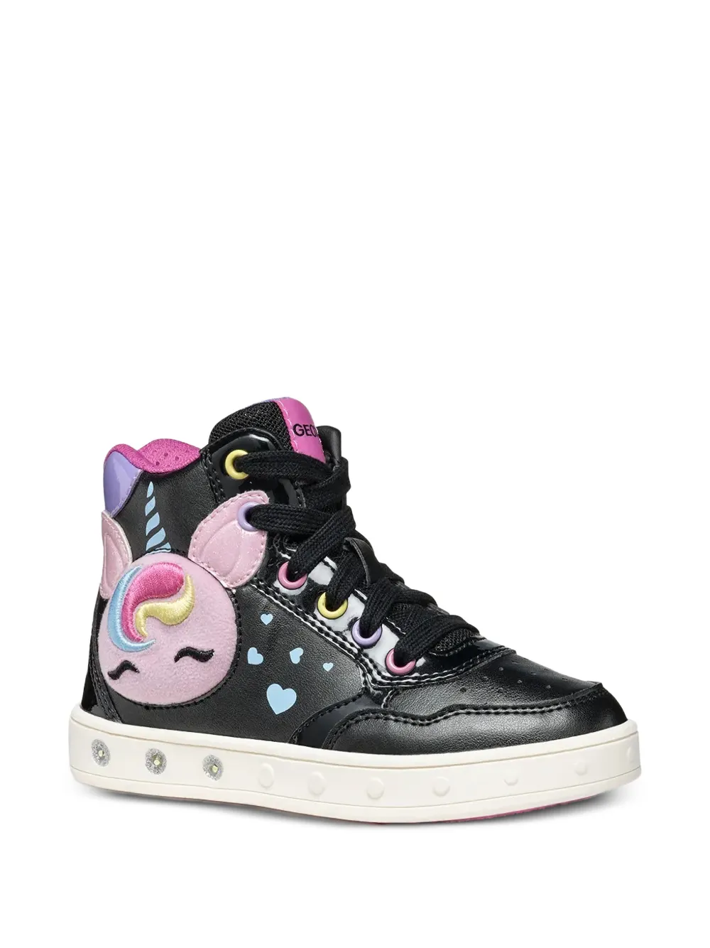 Geox Kids Skylin unicorn-patch sneakers Zwart
