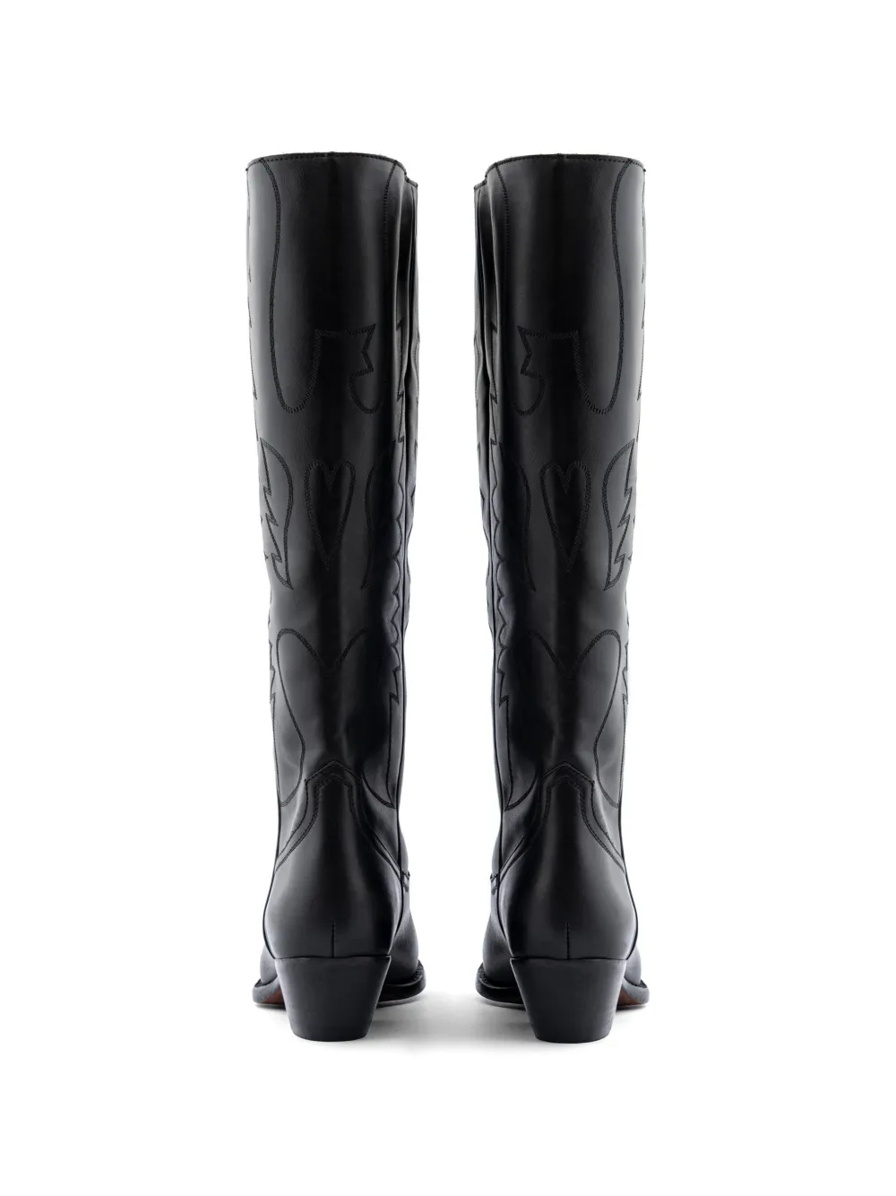 Buttero embroidery knee-high boots Zwart