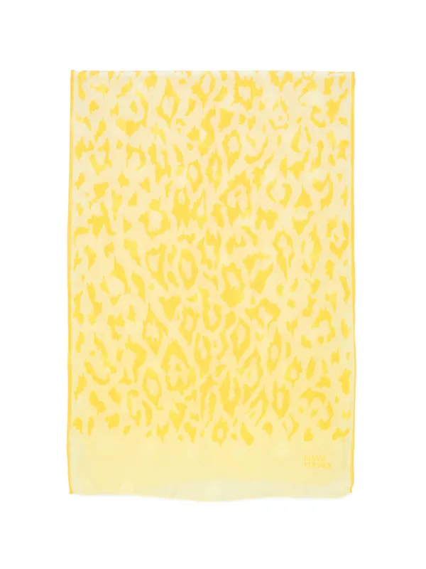 Versace Pre-owned 1990s Animal-print Scarf in Yellow