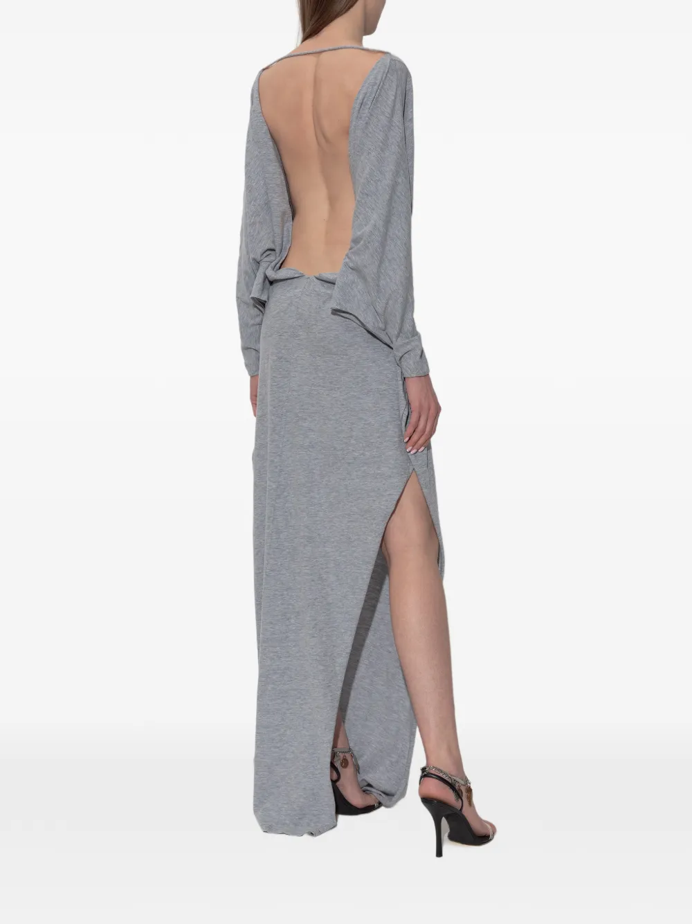 DSQUARED2 Jurk met open rug en lange mouwen Grijs