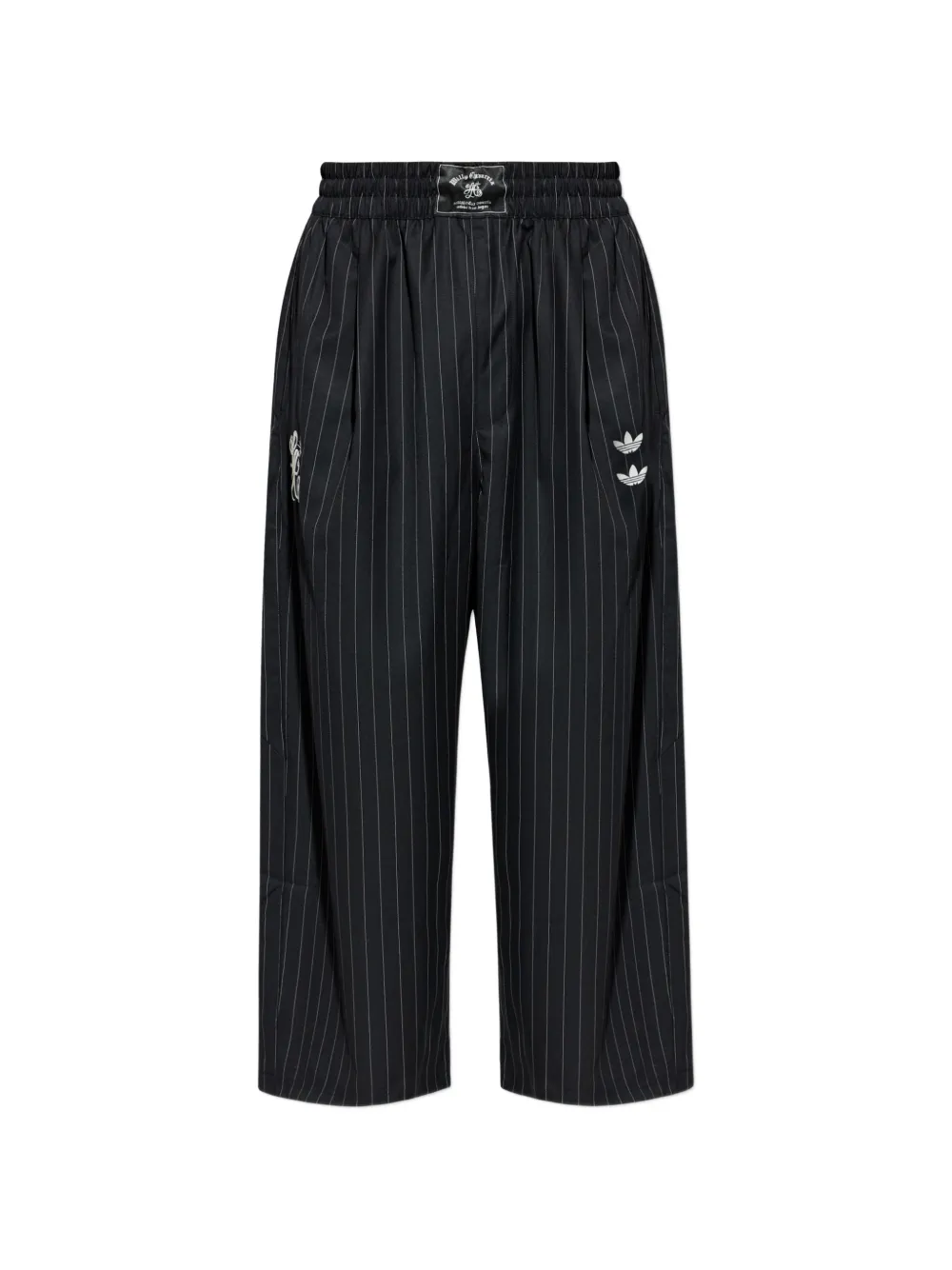 adidas Chavarria pinstripe-pattern wide-leg trousers - Schwarz