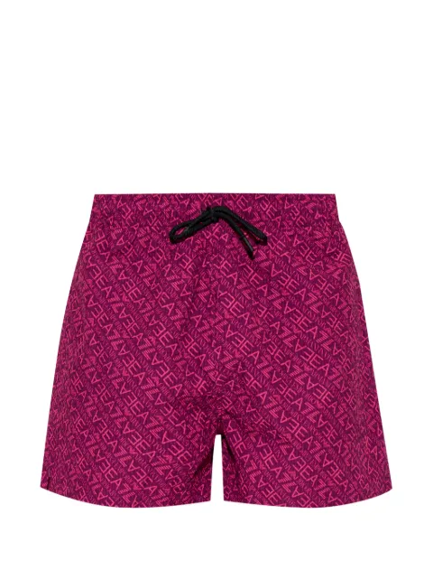 Ea7 Emporio Armani print-detail drawstring swim shorts