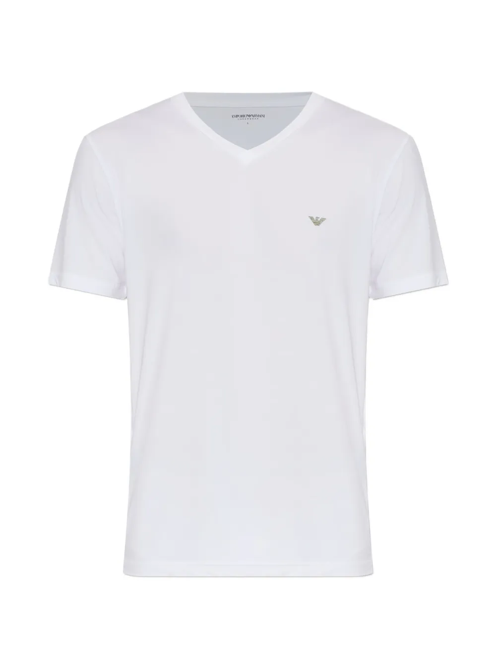 Emporio Armani V-neck logo-embroidered T-shirt - Bianco